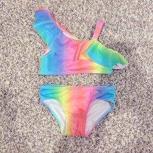 H&M soft multi color 2 piece swimsuit size 2T